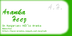 aranka hecz business card